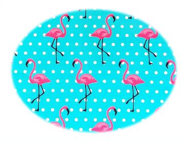 Baumwolle Serie Flamingo  - Flamingos aqua